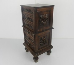 Chest of Drawers Dresser Cabinet Night Stand Ornate Carved Wood Antique WOW