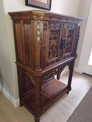 Gothic Revival Cabinet | Hand Painted & Carved| 1880 English Ecclesiastical