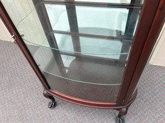 67681 Mahogany Serpentine China Cabinet with Claw Feet, 1930s