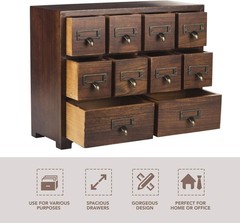 Traditional Card Catalog Solid Wood Small Chinese Medicine Small Curio Cabinet l