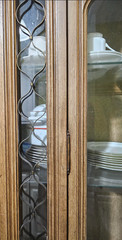 Vintage Solid Wood China Cabinet Hutch 70″ French Provincial Display Cabinet