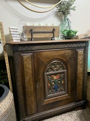 Antique Vintage Hand Painted Liquor Cabinet