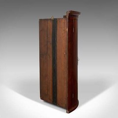 Antique Corner Cabinet, English, Bow Front, Hanging Cupboard, Georgian, C.1780