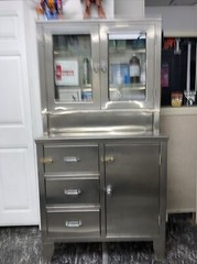 Stainless Steel Industrial Medical Storage Cabinet Vintage Unitron 1960s