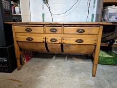Antique Possum Belly Farmhouse Bakers Kitchen Hossier Cabinet
