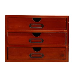 2-Stackable Apothecary Cabinet 3 Drawer Desk Organizer Vintage Library