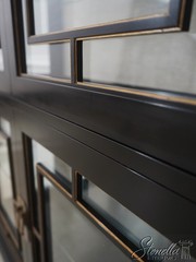 67485: HENKEL HARRIS Model 227 Black Curio Cabinet
