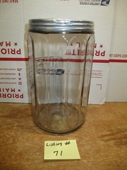 HOOSIER CABINET ORIGINAL COLONIAL EMBOSSED COFFEE SPICE JAR LISTING # 71