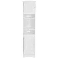 Tall Corner Bathroom Storage Cabinet MDF Freestanding Cabinet with 2 Doors