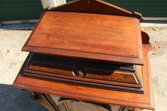 Spectacular Walnut Victorian Credenza Cabinet with Fabulous Marquetry Inlay