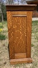 Antique Arts Crafts Tiger Oak 12 Drawer Wood File Cabinet Apothecary Hall Table