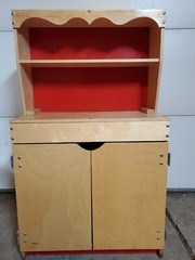 Antique Vintage Childrens Play Kitchen China Cupboard Hutch
