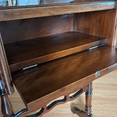 Antique HT Cushman Smokers Humidor Wooden Stand With Storage Cabinet 1900’s