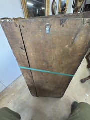 antique hanging corner cupboard pilgrim carved oak primitive 17th century