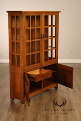Stickley Mission Collection Oak China Cabinet With Strap Hardware
