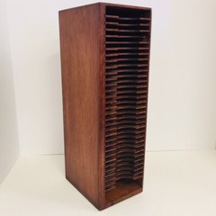 K Noble Oak File Box 33 open slot curved notches Vertical Detroit MI 5 x 6¼ x 16
