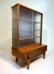 Brown Saltman Display Cabinet by John Keal Vintage Mid Century