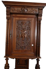 Very Rare French Walnut Antique Corner Cupboard Circa 1880