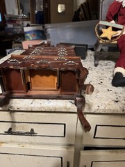 Antique Vintage Mahogany Salesman Sample Miniature Highboy Chest Clam Shell Rare