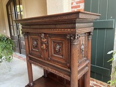 Antique French Cabinet Wine Liquor Greek Key Walnut Regency Sideboard c1890