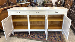 French Antique Louis XVI Painted White Sideboard / Buffet