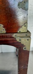 Vintage Korean Wedding Chest Bandaji Brass Hardware Wood Cabinet Stand