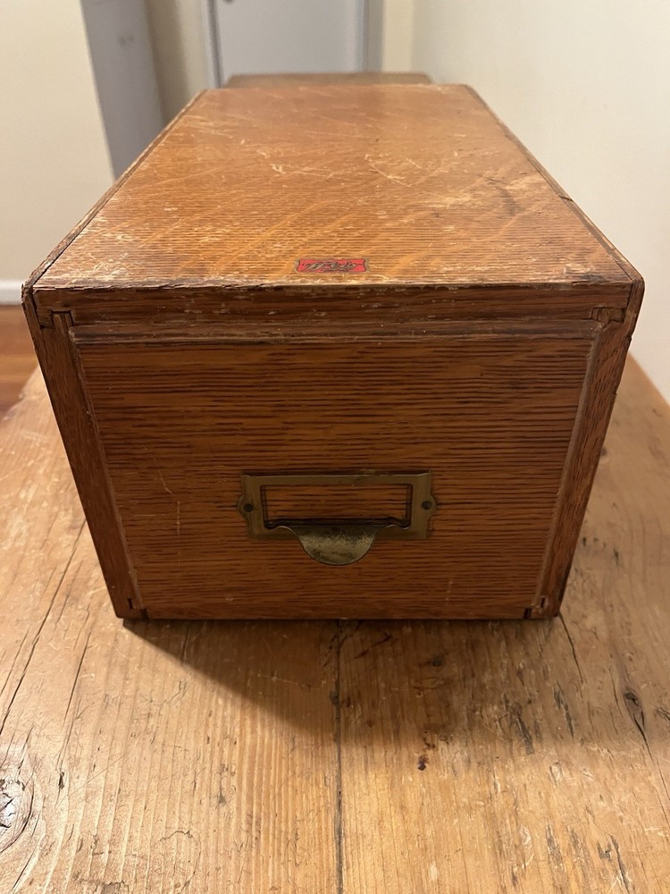 Vintage Weis Oak Single Drawer Card Catalog
