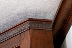 19th Century American Federal Oak Corner Cabinet With Painted Interior
