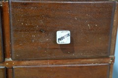Antique Apothecary Cabinet White Porcelain Knobs vintage spice rack wood drawer