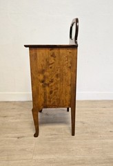 Antique Sheet Music Cabinet W/ Mirror-Victorian Solid Wood Record Storage Table