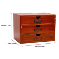2-Stackable Apothecary Cabinet 3 Drawer Desk Organizer Vintage Library