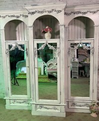 Painted Cottage Shabby Chic French Bookcase / China Hand Made Display Cabinet