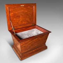 Large Antique Sarcophagus Cellarette, English, Mahogany, Wine Cooler, Regency