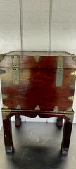Vintage Korean Wedding Chest Bandaji Brass Hardware Wood Cabinet Stand