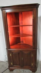 Henkel Harris Mahogany Corner Cabinet Hutch Cupboard