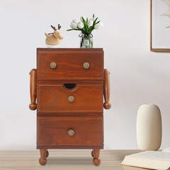 Vintage Storage Cabinet, 3-tier Storage Cabinet, Storage Box With Drawers Brown