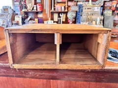Vintage Wood Card Catalog 2 Drawer Oak Library Desk File Cabinet