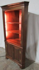Henkel Harris Mahogany Corner Cabinet Hutch Cupboard