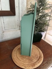 6 Drawer Spice/Trinket Cabinet w/Heart Cut Out In Vintage Green