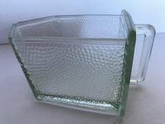 Rare Antique Vintage Large Original Poncet Glass Dry Scoop for Hoosier Cabinet