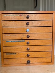 Speciman Cabinet 8 Drawer Bakelite Handles Vintage Mid Century
