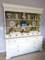 FRENCH COUNTRY IVORY HUTCH CUSTOM MADE RETAIL $4500.00