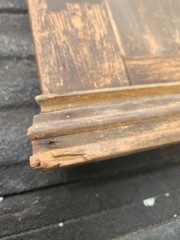 Vintage Clark’s Wood O.N.T. Spool Cabinet Back Piece Part With Insignia