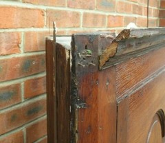 18thC Georgian Oak Corner Cabinet Cupboard 38″ tall x 29″ wide a/f #U9
