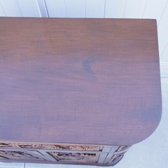 George Zee & Company Rosewood Dry Bar Cabinet 1963 Hand Carved