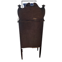 Antique Victorian Style Sheet Music Cabinet Glass Door Original Shelf Fabric