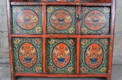 Antique Tibetan Elm Pegam Apothecary Bookcase Chest Altar Cabinet Bench Seat 43