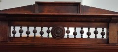 Antique Bookcase/Hutch Top for Desk -Beautiful Glass Ornate Carvings☀️Phoenix AZ