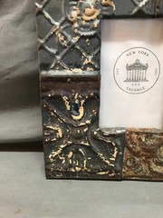 VTG Decorative 4×6 Tin Ceiling 3″ Patchwork Metal Picture Frame Old 1180-25B