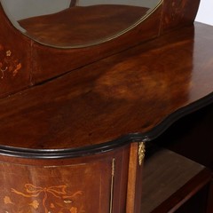 Antique French Rosewood, Marquetry & Ormolu Curio Top Cabinet C1890